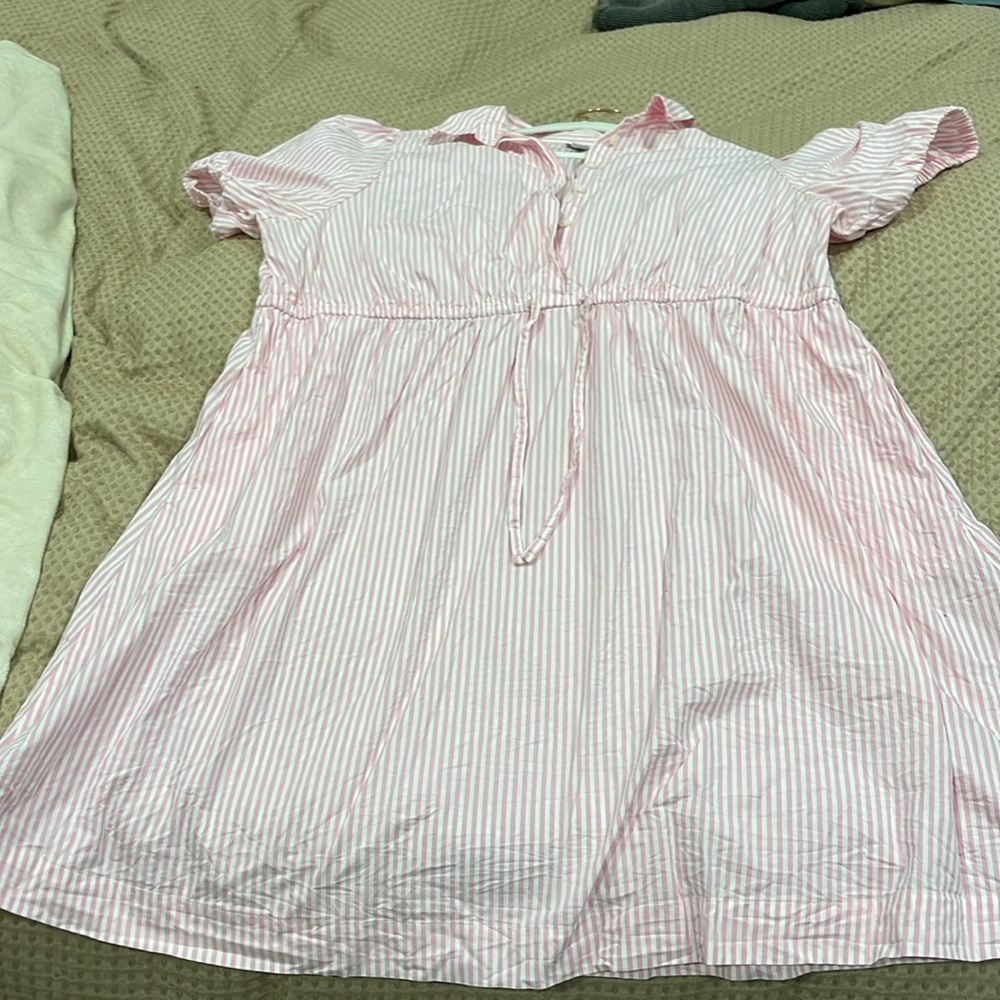 JCrew Oxford Striped Shirt Dress with drawstring waist